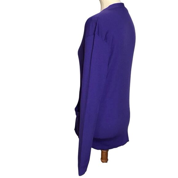 Ralph Lauren Black Label Indigo Blue Purple Merino Wool Ribbed Cardigan Sweater - Picture 8 of 11